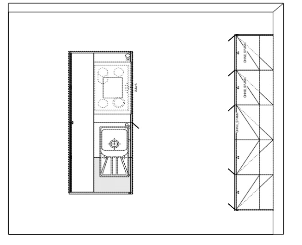 Grundriss Häcker Inselküche Systemat Schwarz