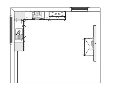 Grundriss Häcker Landhausküche L-Form Weiß