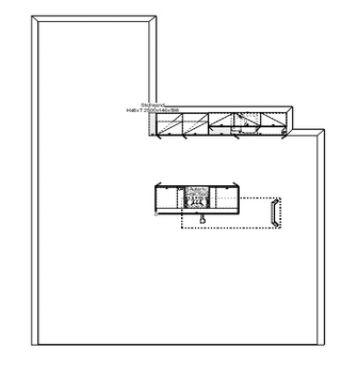 Grundriss Häcker moderne Inselküche Polarweiß