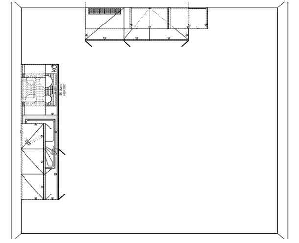 Grundriss Häcker moderne Küche Satin