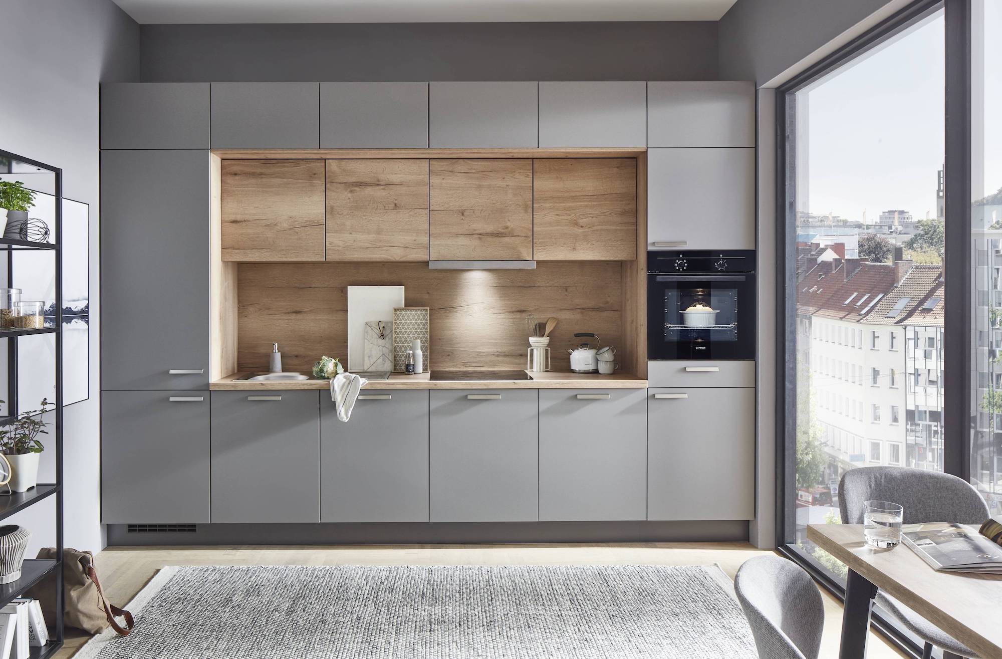 Nobilia Küchenzeile Modern Grau Holz